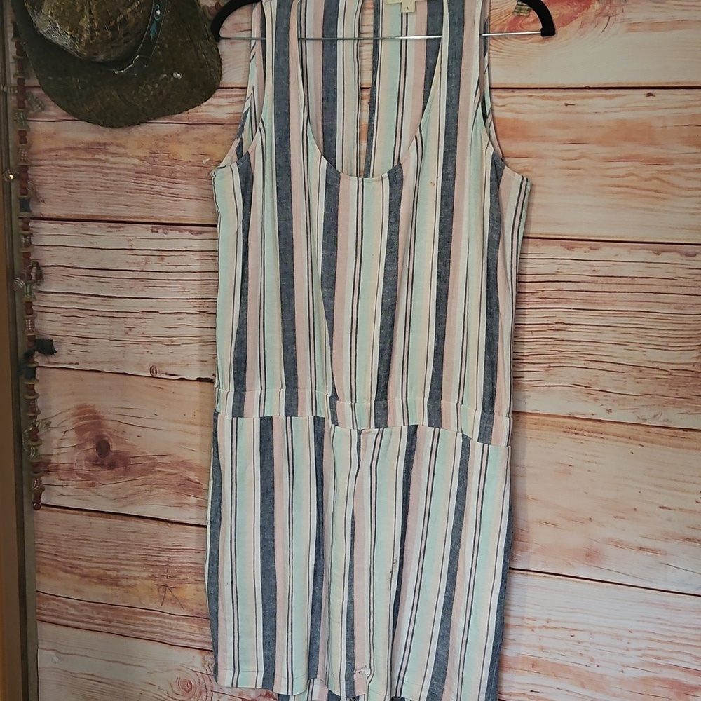 "Cloth & Stone" Multicolor Striped Sleeveless Shift Dress! Sz LARGE